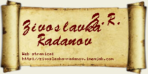 Živoslavka Radanov vizit kartica